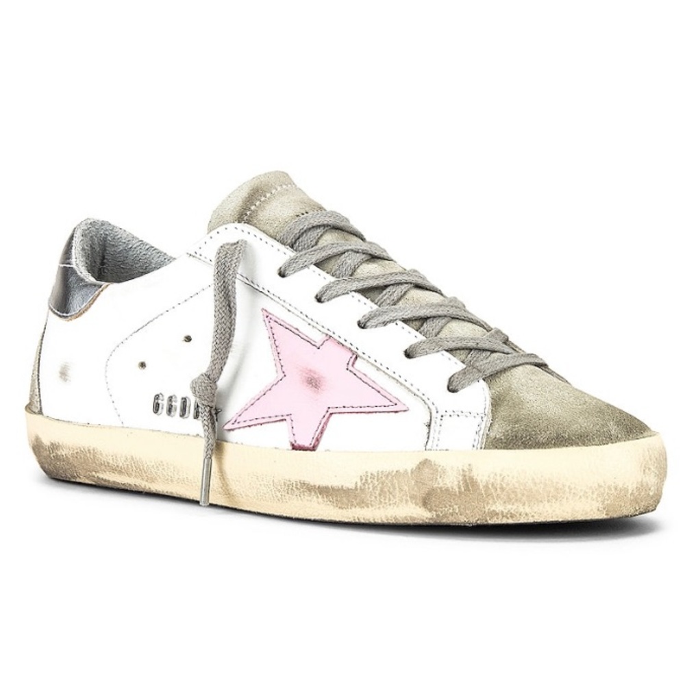 Golden Goose Superstar sneaker White, Pink, Ice Silver NIB Auth